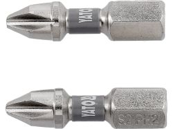 Насадка викруткова YATO PH2 х 25мм. HEX 1/4", покрита нікелем, 2шт.[10]