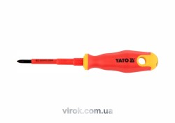 Викрутка хрестова діелектрична ізольована YATO : PH1 x 80 мм. VDE до 1000V [12/120]
