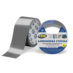 HPX AL 120°С 40мкм - 50мм x 10м - високотемпературна алюмінієва клейка стрічка (алюмінієвий скотч)