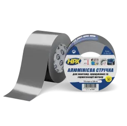 HPX AL 120°С 30мкм - 75мм x 50м - високотемпературна алюмінієва клейка стрічка (алюмінієвий скотч)