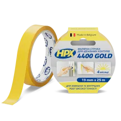 HPX 4400 GOLD - 19мм x 25м - малярська стрічка  для зовнішнього застосування та чітких контурів