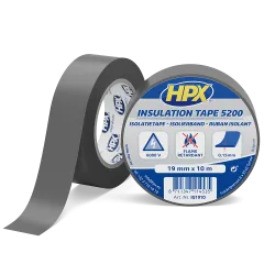 HPX 5200 - 19мм x 10м, сіра - професійна ізоляційна стрічка