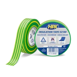 HPX 52100 - 19мм x 20м, жовто-зелена, VDE-стандарт - автомобільна ізоляційна стрічка