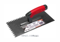 Терка гладилка зубчата YATO : 270х130 мм, зуб 10х10 мм. нержавіюча [30]