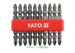 Насадка викруткова двостороння YATO : Philips РН2 - PH2, L= 65 мм. 10 (Уп/Шт.) [25/100]
