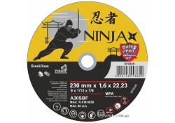 Диск відрізний по металу/нержав. сталі NINJA : Ø= 230 х 22.23 мм, t= 1,6 мм (25шт/уп)