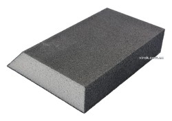 Губка шліфувальна трапецевидна VOREL : Р100, 125х 90х65 мм, h= 25 мм 4-стороння [100]