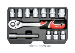 Набір головок торцевих YATO : квадрат 1/2