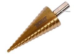 Свердло конічне ступінчасте титанове по металу STHOR : Ø= 4-32 мм HSS 4241 [10/80]