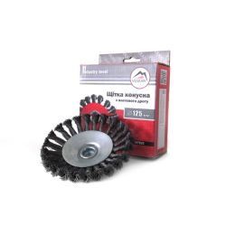 Щітка конічна 150мм для кутов.шліфмашин дротяний трос