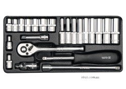 Набір головок торцевих YATO : квадрат 1/4