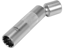 Головка торцева 12-гранна до свічок двигунів тонкостін YATO М14 з кардан приводом, квад 3/8