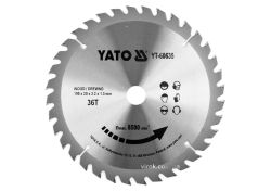 Диск пиляльний победітовий по дереву YATO: 190x20x2.2x1.5 мм, 36 зубців, R.P.M до 8500 1/хв [10/20]