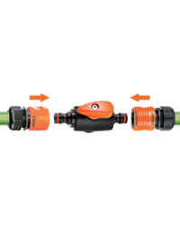 Адаптер двосторонній з краном для конектора поливального шлангу бл.