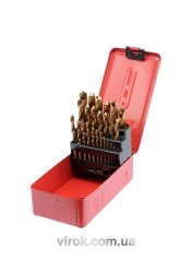 Набір свердл по металу STHOR HSS титан. Ø= 1.0 - 13.0 мм, 25 шт. [20]