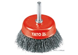 Щітка - крацовка YATO Чашка Ø=75 мм . сталь. шпиндель 6 мм. 4500 об/хв[12/96]
