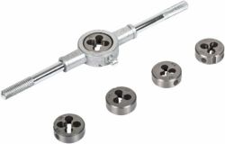 Набір плашок VIROK М4-М10 6 шт. + тримач. сталь 9ХС кпл. 7 Од.