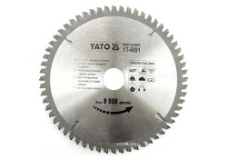 Диск пиляльний по алюмінію YATO, 200х30х3.0х2.2 мм, 60 зубців, R.P.M до 8000 1/хв [10/20]
