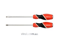 Набір викруток ударних YATO : (SL6/PH2) x 150 мм. 2 Шт. [6/36]
