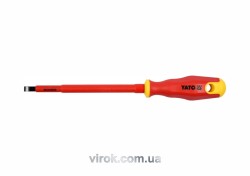 Викрутка плоска діелектрична ізольована YATO : шліц SL6,5 x 150 мм. VDE до 1000V [12/120]