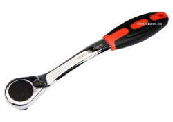 Тріщатка з шестигранником, вигнута YATO: HEX14, HRC 42-48, 72T, Cr-V, з прогумованою ручкою (DW)