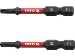 Насадка викруткова ударна YATO TORX T15 х 50 мм. HEX 1/4", 2 шт.[10]