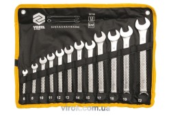 Ключі ріжково - накидні VOREL Cr-V на плахті, М 6-22 мм, Набір 12 шт. [20]