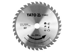 Диск пиляльний победітовий по дереву YATO: 185x20x2.2x1.5 мм, 36 зубців, R.P.M до 9500 1/хв [25/50]