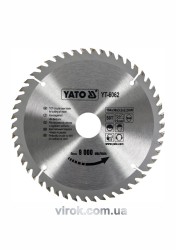 Диск пиляльний победітовий по дереву YATO: 184х30х3.2х2.2 мм, 50 зубців, R.P.M до 9000 1/хв [25/50]