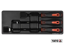 Набір скребків сталевих YATO : 25 x 220 мм, 10 x 270 мм, 25 x 310 мм, Cr-V, 3 шт [5/20]