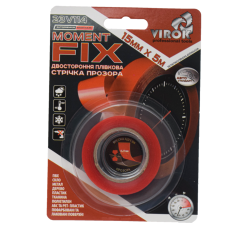 Стрічка 2-стороння плівкова VIROK Moment Fix: 15 мм х 5 м [30]