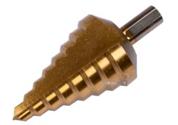 Свердло конічне ступінчасте титанове по металу YATO : Ø= 10-45 мм, HSS 4241, L= 100/75 мм [40]