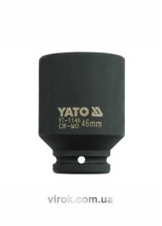 Головка торцева ударна 6-гранна YATO : подовжена, квадрат 3/4