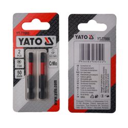 Насадка викруткова YATO TORX T30 х 50 мм. HEX 1/4", хром-молібден, 2 шт.