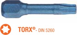 Насадка викруткова ударна USH Blue Shock : TORX T20 x 30 мм. Уп. 25 шт.