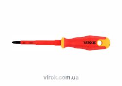 Викрутка хрестова діелектрична ізольована YATO : PZ2 x 100 мм. VDE до 1000V [12/120]