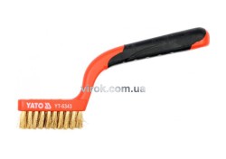 Щітка дротяна сталева YATO : 3- рядна, L= 180 мм з пластмасовою ручкою [24/144]