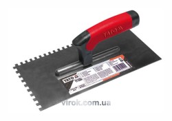 Терка гладилка зубчата YATO : 270х130 мм, зуб 6х6 мм. нержавіюча [30]