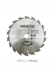 Диск пиляльний победітовий по дереву YATO: 185х20х2.4х1.4 мм, 18 зубців, R.P.M до 9000 1/хв [10/20]