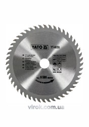 Диск пиляльний победітовий по дереву YATO: 160x20x2.8x2.0 мм, 48 зубців, R.P.M до 9500 1/хв [25/50]
