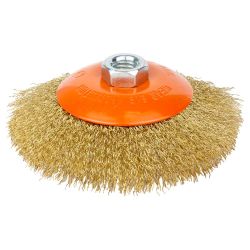 Щітка дротяна конусоподібна Ø125мм М14×2 мм (латуньована) GRAD (9035125)