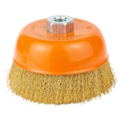 Щітка дротяна чашоподібна Ø125мм М14×2 мм (латуньована) GRAD (9033125)