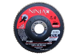 Круг пелюстковий шліфувальний NINJA Zirconium : Т27, 125х22 мм, Р100, Al, Inox, Steel [10/200шт. уп]