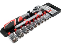 Набір головок торцевих YATO з квадратом 3/8", з тріщаткою. 12 шт [5/10]