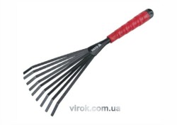 Граблі віяльні YATO: L= 400 мм, пропезинена ручка, сталеві [10/60]