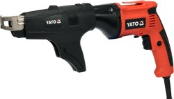 Шурупокрут для шурупів до г/к плит мережевий YATO: 550 Вт, з обоймою для шуруп: Ø= 3,5мм, l= 22-55мм