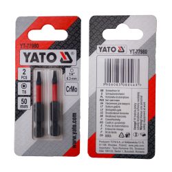 Насадка викруткова YATO TORX T8 х 50 мм. HEX 1/4", хром-молібден, 2 шт.