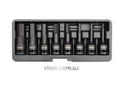 Набір насадок викруткових ударних YATO : HEX M6-M19. 6-гр. квадрат 1/2