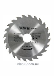 Диск пиляльний победітовий по дереву YATO: 160х30х2.8х2.0 мм, 24 зубці, R.P.M до 9500 1/хв [25/50]