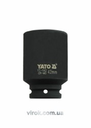 Головка торцева ударна 6-гранна YATO : подовжена, квадрат 3/4